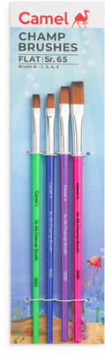 Camlin Champ Flat Brush Set - Pack of 4(Multicolor)