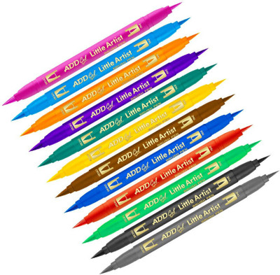 Add Gel Little Artist - Twin Tip Brush Pen - Pack of 2(Set of 2, Multicolor)