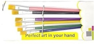 Eclet 6 Pcs Different Size Paint Brush Set (Flat) E(Multicolor)