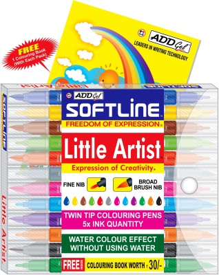 Add Gel Little Artist - Twin Tip Brush Pen - Pack of 6(Set of 6, Multicolor)