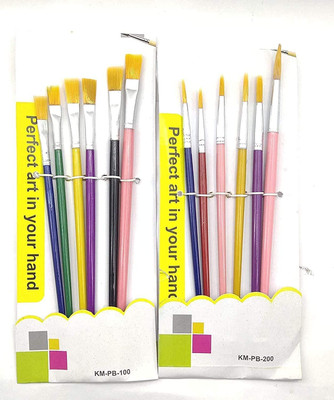 Freedy Paint Brush Combo 6 Flat or 6 Round Diffrent size brush set(Multicolor)