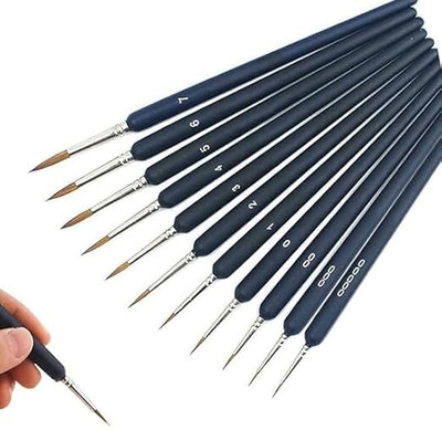 Takositio Miniature Paint Brushes, Detail Fine Tip Paint Brushes Set with Ergonomic Handle(Set of 11, Blue)