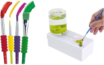 MOREL Paint Brush AND PAINT BRUSH CLEANER SET COMBO(Set of 2, Multicolor)