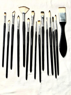 Svsu 12-Piece Art Brush Set- Ideal for Painting(Set of 14, Black)