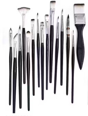 BloomTip Painting Brush Set 15 pieces for Multipurpose Painting Acrylic, Watercolour(Set of 15, White, Black)