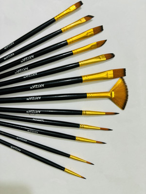 ARTZIA Professional Artists Painting Brushes Set of 12(Set of 12, Multicolor)