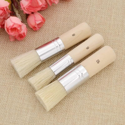 ART RANGER Wooden Stencil Brush Set Natural Bristle Template Paint Brushes(Set of 3, Beige, Acrylic Oil Watercolor Art Painting on Wood Wall Paper & crafts Project DIY)