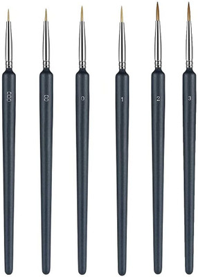 SHUBHENTP 6 Pcs Paint Brushes Set for Fine Detailing(Set of 6, Black)