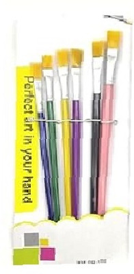 Eclet 6 Pcs Different Size Paint Brush Set (Flat)-X(Set of 1, Multicolor)