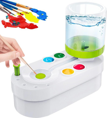 ZUVILIKA 2-in-1 Paint Brush Cleaner Machine – Auto Refill, Water(Multicolor)