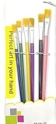 Eclet 6 Pcs Different Size Paint Brush Set (Flat) For drawing Art(Set of 1, Multicolor)