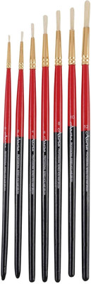 KABEER ART Hog Hair Round Painting Brush Set(Set of 1, Black)