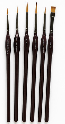 Definite Artist Painting Brush Detailer Liner Rigger Flat Brush for Micro & Detailing(Brown)