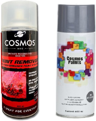 Cosmos Paints Paint Remover & Matt Light Grey Spray Paint 400 ml(Pack of 2)