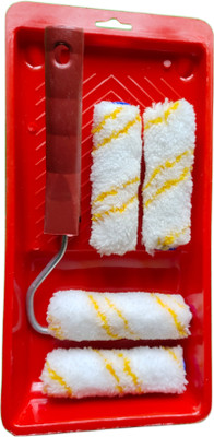 onneyretail 4INCH 4 PAINT ROLLER AND TRAY Paint Roller(Pack of 6)