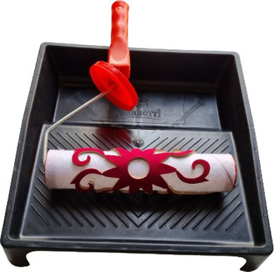 pj traders DESIGNER PAINT ROLLER D10 WITH TRAY two roller with tray Paint Roller(Pack of 2)