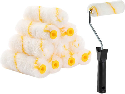 STM Paint Rollers, 4 inch Paint Roller with 10 Covers, Paint Rollers for wall paint Paint Roller(Pack of 11)