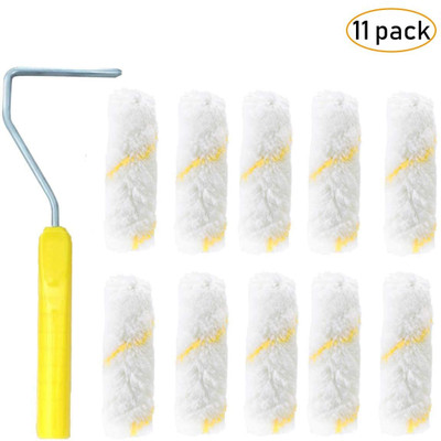 Onneybrothers 4 INCH ROLLER PACK OF 11 4 INCH ROLLER KIT WITH HANDLE Paint Roller(Pack of 11)