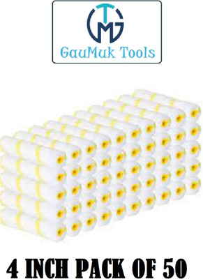 GAUMUK TOOLS 4 INCH YELLOW LINE ROLLER REFILL Paint Roller(Pack of 50)
