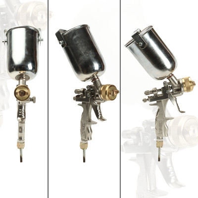 adnpower SS 1/2Pint Premium Quality Spray Gun With 1.2 Nozzle 1/2PINT Die Casting Air Assisted Sprayer(Silver)
