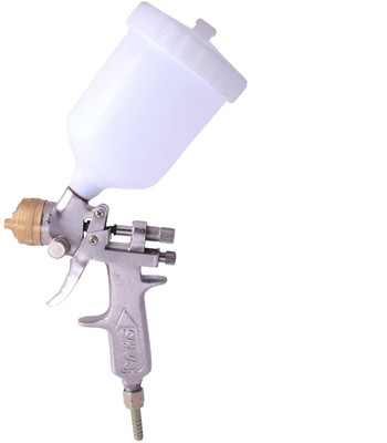 Tunir Paint Color Spray Gun Pump Sprayer Low Pressure with Plastic Cup, 1/2 Pint - 236 ML Air Assisted Sprayer(Silver)