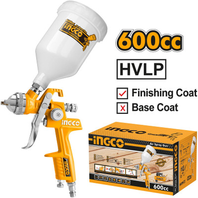 INGCO 600cc Capacity with Plastic Cup | HVLP spray gun Air Assisted Sprayer(Multicolor)