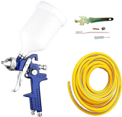 Air-ga H827 1.4mm Hvlp Spray Gun with Tool kit & 10 Meter Flexible 8mm x 14mm Hose Pipe HVLP Sprayer(Blue)