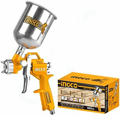 INGCO Air Spray Gun, 400ml Capacity 1.5mm Nozzles Stainless Steel 180 Ml/min Air Assisted Sprayer