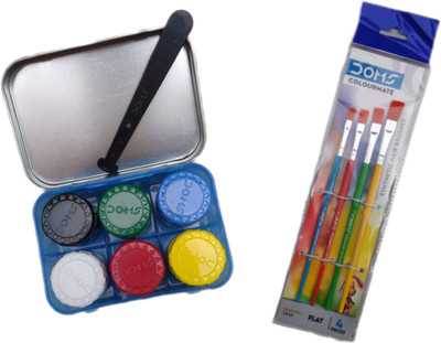 DOMS Poster colours 6 shades with brush kit(Set of 6, Multicolor)