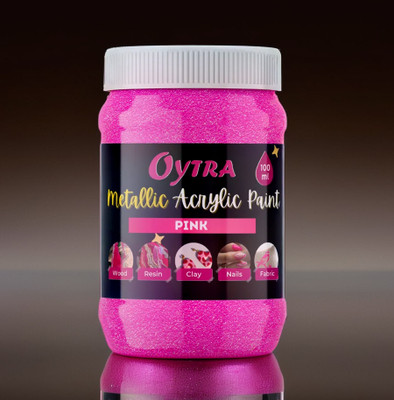 OYTRA Acrylic Metallic Color Bottles (100ml / 3.4Oz )Vibrant Colours for Professionals(Set of 1, Pink)