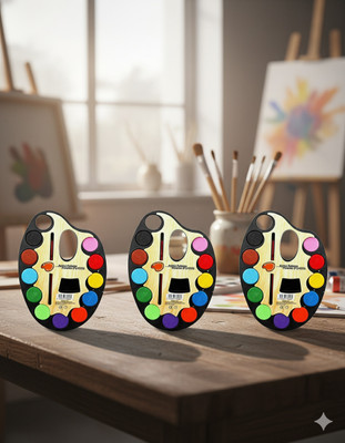 A Cube ColorSplash Water Paint Palette for Kids & Artists – 12 Colors(Set of 3, cake set)