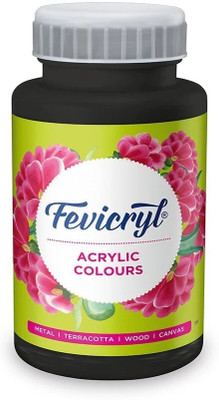 Fevicryl Acrylic Colour 500 ml Paint, DIY Art & Craft(Set of 1, Black)