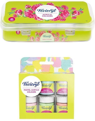 Fevicryl Acrylic & Pastel Colours, Multisurface colours for Artists & Students(Set of 2, Multicolor)