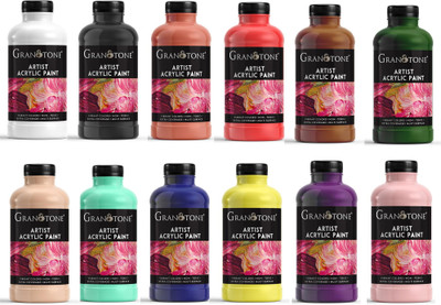 Granotone Acrylic Colour | 500 ml Each_(Pack of 12)(Set of 12, Multicolor)