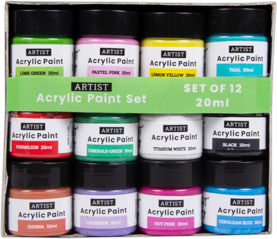 LITTLE BIRDIE Acrylic Colour Set Pastel 12 Colors X 20ml each(Set of 12, Multicolor)
