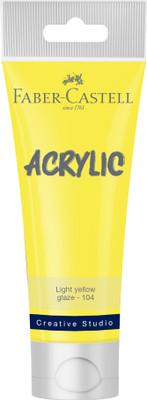 FABER-CASTELL CREATIVE STUDIO ACRYLIC TUBE120ML-LIGHT YELLOW GLAZE 104(Set of 1, LIGHT YELLOW GLAZE)