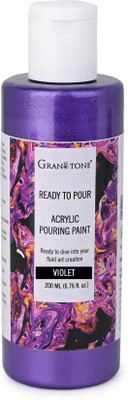 Granotone Premium Metallic Acrylic Pouring Paint 200 Ml (Violet)(Set of 1, Violet)