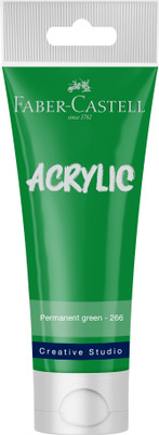 FABER-CASTELL CREATIVE STUDIO ACRYLIC TUBE120ML-PERMANENT GREEN 266(Set of 1, PERMANENT GREEN)