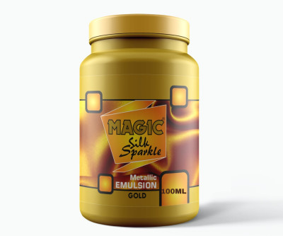 Magic Paints Metallic Paint Extra Sheen ,Glitter for Painting Walls, Wood, Glass, DIY 100ml(Set of 1, Gold)
