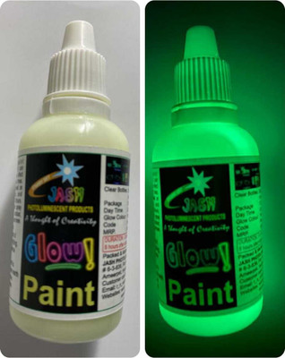 Jash Night Glow Paint Yellow-Green 30gm (Glow water-based acrylic paint) . Our glow paint can be easily applied on multiple surfaces, dries fast, Glow time: 8-12hours.(Set of 1, Green) Jash Night Glow Paint Yellow-Green 30gm (Glow water-based acrylic paint) . Our glow paint can be easily applied on multiple surfaces, dries fast, Glow time: 8-12hours.(Set of 1, Green)