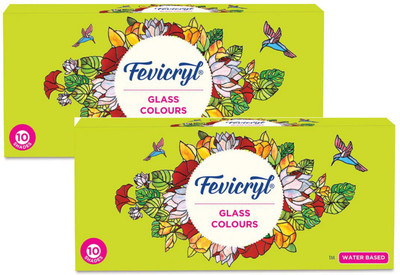 Fevicryl Water Based 115 ml Glass Colours(Set of 2, Multicolor)