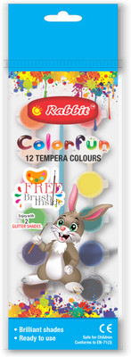 ARTIGGLE 12 Shades Tempera Colors pack of 10 with free brush(Set of 12, Multicolor)