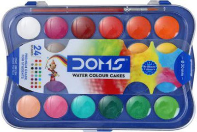 DOMS WATER COLOUR CAKE (24 SHADES) (30mm)(Set of 24, Multicolor)