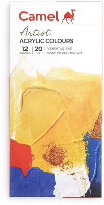 Camlin 0811722 - CAM ARTIST ACRYLIC COLOURS 12 SHADES 20ML(Set of 1, Multicolor)