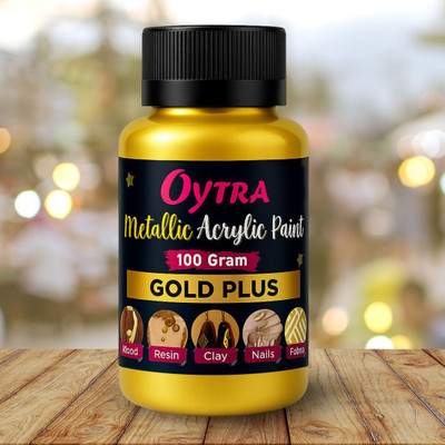 OYTRA 100ml Metallic Acrylic Color Paint DIY Art&Craft Painting on Canvas(Set of 1, Gold)