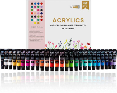 ITSY Bitsy Artists Acrylic Paint Set - 26 Colours X 15ml(Set of 1, Pastel)
