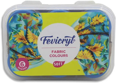 Fevicryl Fabric Colors Soft 6 Shades 10 ML Each(Set of 1, Multicolor)