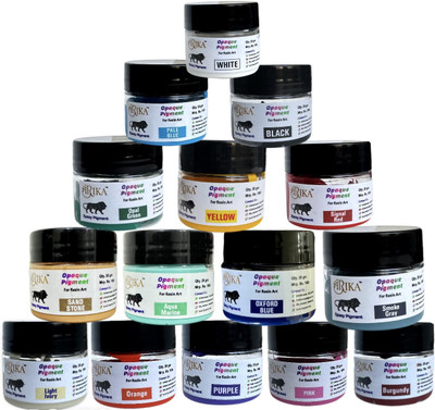 irika Opaque Resin Art Pigment 15 Shade(Qty 20g ) resin art & craft // epoxy pigment(Set of 1, pack of 15)
