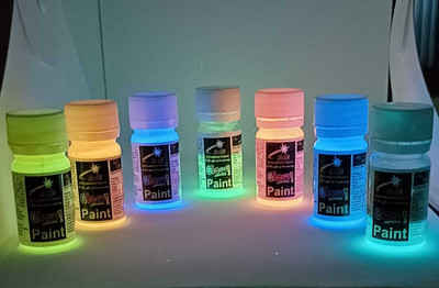 Jash Glow In The Dark Paintt Glow in the dark Paint 7 colours each 30gm Total 210gm(Set of 7, Multicolor)