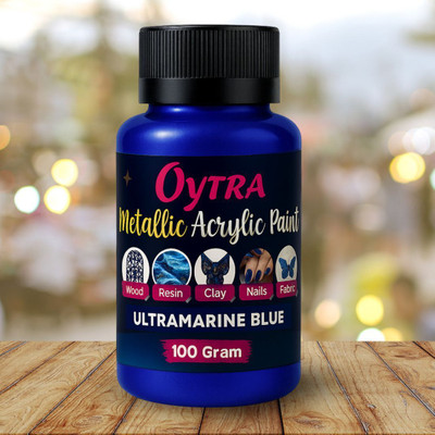 OYTRA Acrylic Metallic Color Bottles (100ml / 3.4Oz )Vibrant Colours for Professionals(Set of 1, Blue)